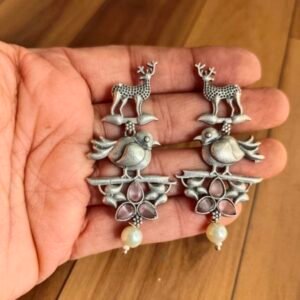 Deer on a Sparrow Earrings
