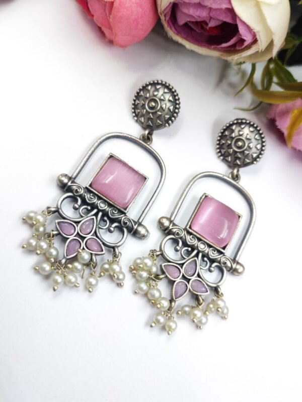 Long Stone Earrings - Image 2
