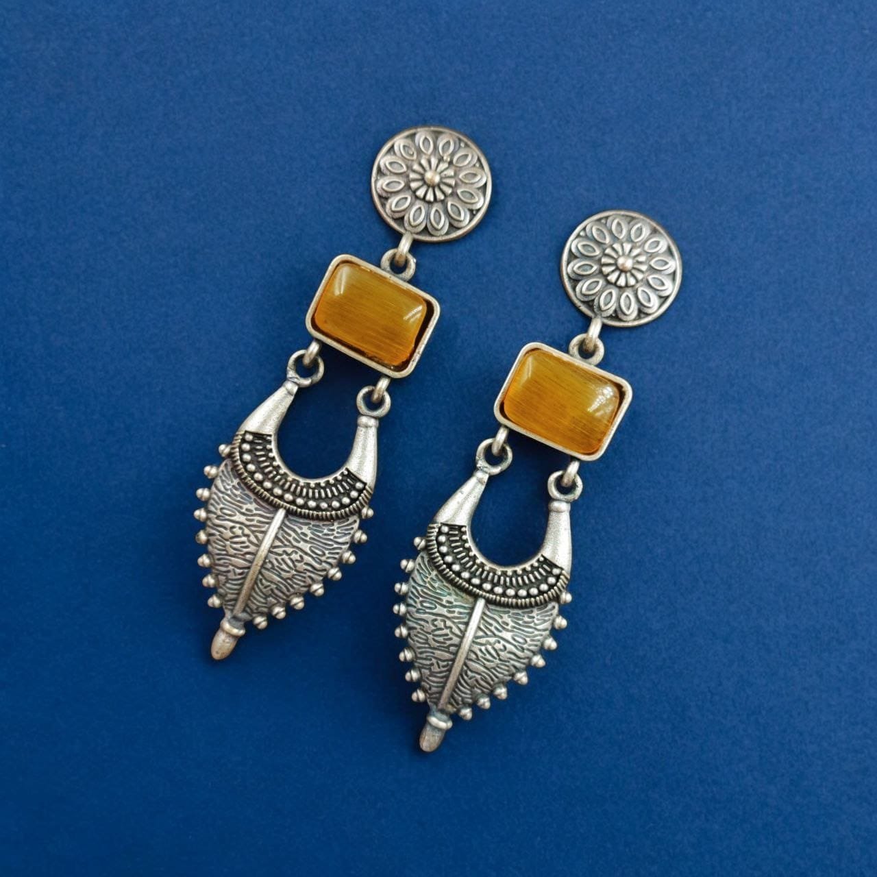 Square Stone Long Earring - Image 2