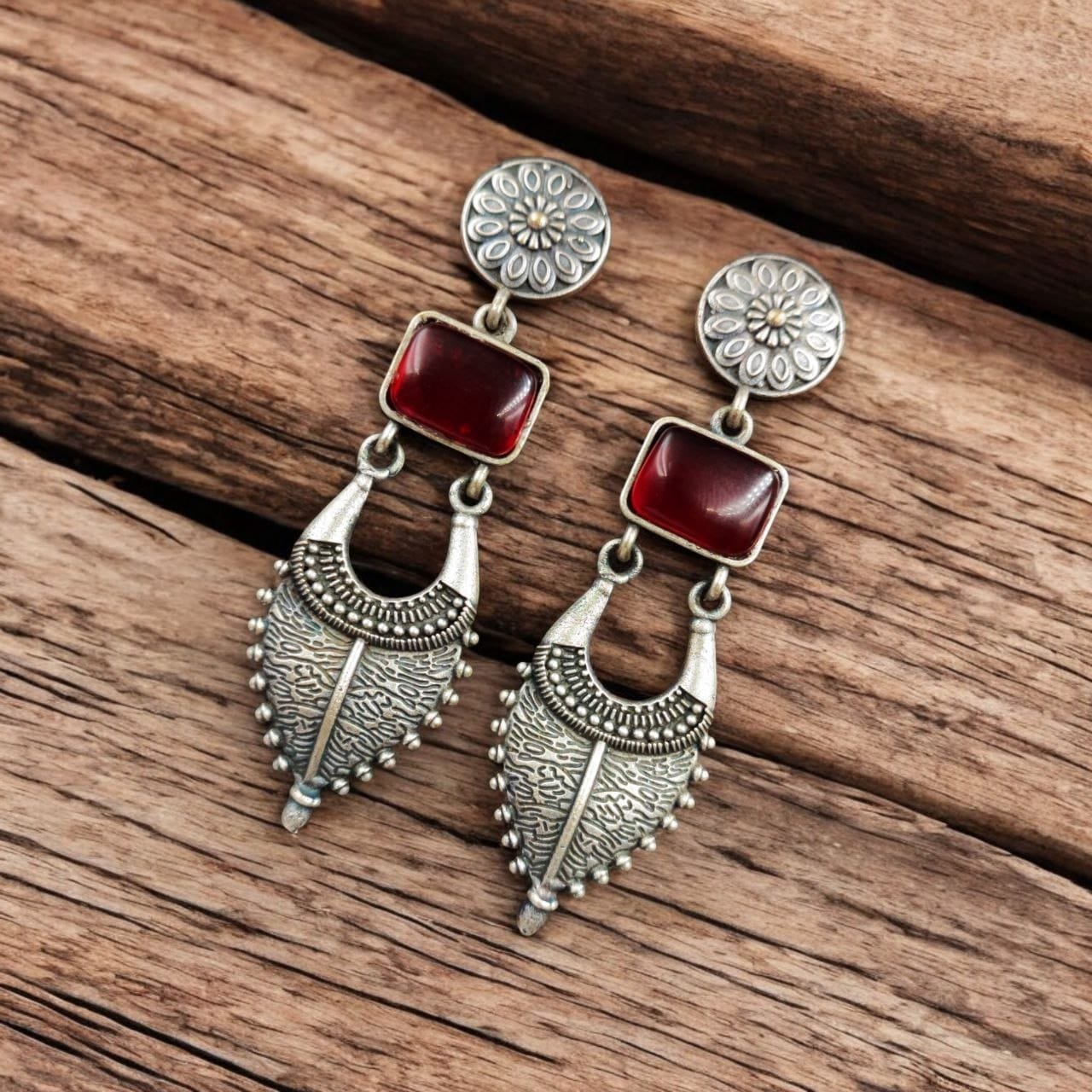 Square Stone Long Earring - Image 3