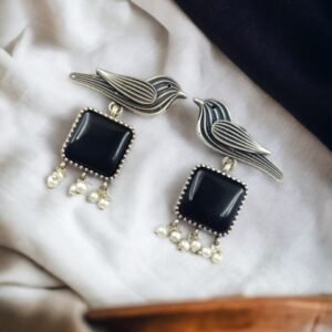 Bird with Square Monalisa Stone Earring