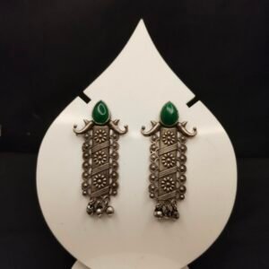 Long Rectangle Shape Earrings with Stone