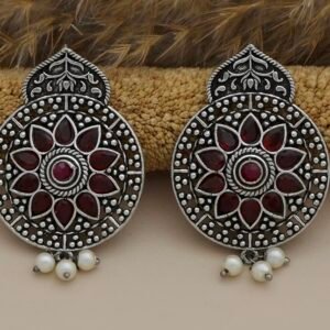 Round Earrings with Stones