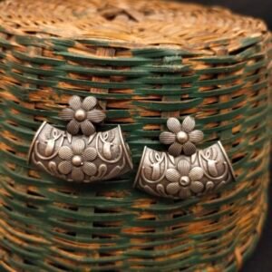 Small Flower Stud with Dholak Earring