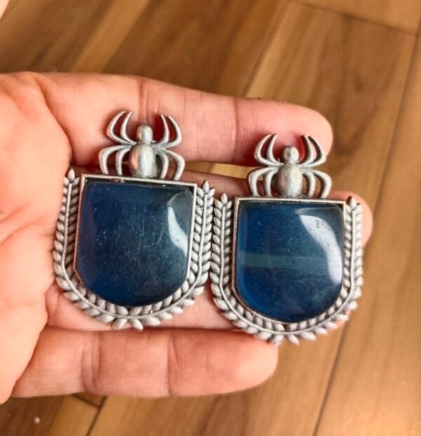 Spider on Monalisa Stone Earrings