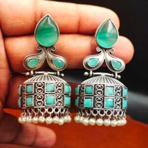 Big Jhumka with Monalisa Stones