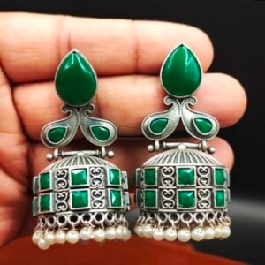 Big Jhumka with Monalisa Stones