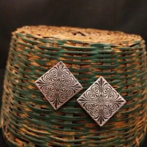 Square Metal Stud Earrings