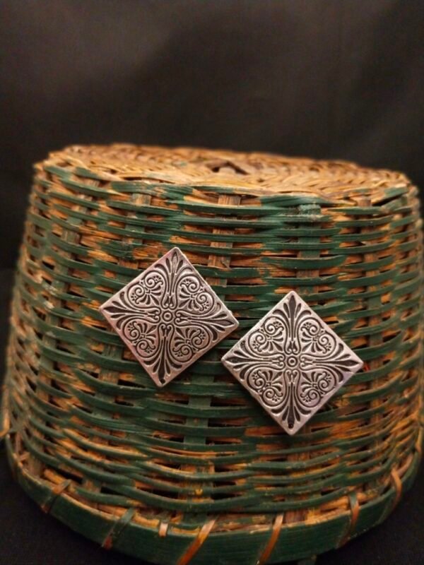 Square Metal Stud Earrings