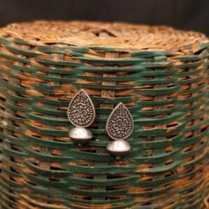 Diya Shape Metal Stud Earrings
