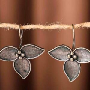 Triple Leaf Metal Earrings