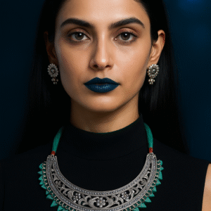 German Silver Oxidised Necklace Set