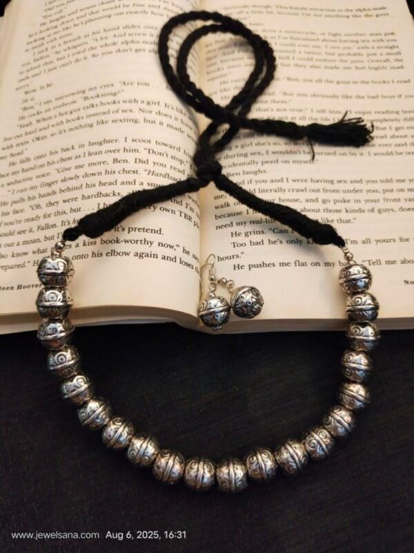 German Silver Oxidised Necklace Set