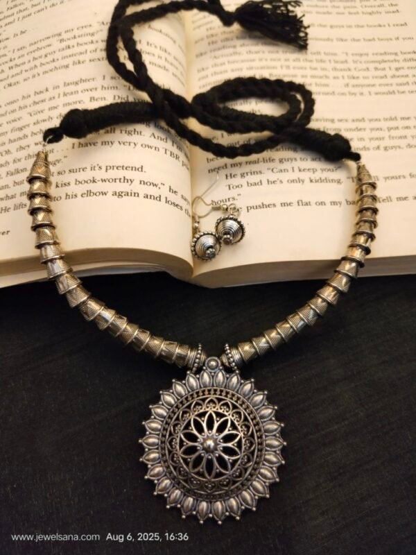 German Silver Oxidised Necklace Set