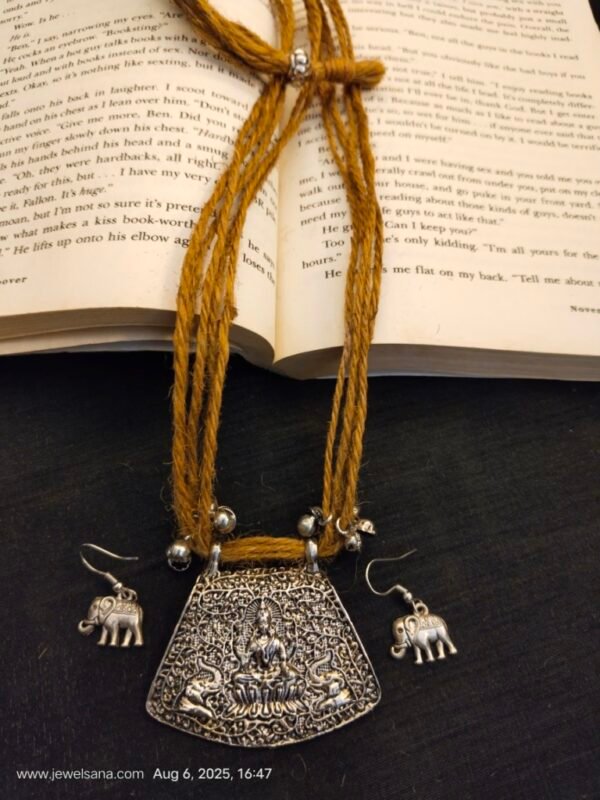 German Silver Oxidised Necklace Set - Image 3
