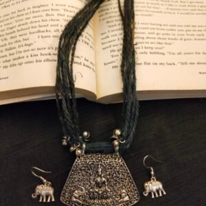 German Silver Oxidised Necklace Set