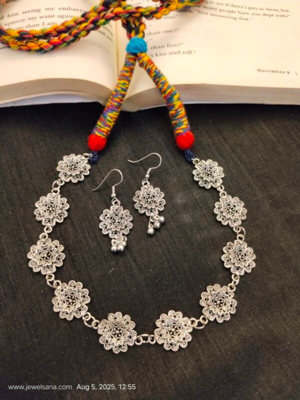German Silver Oxidised Necklace Set