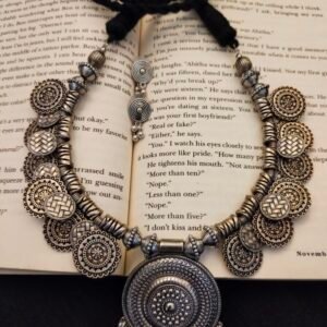 German Silver Oxidised Necklace Set