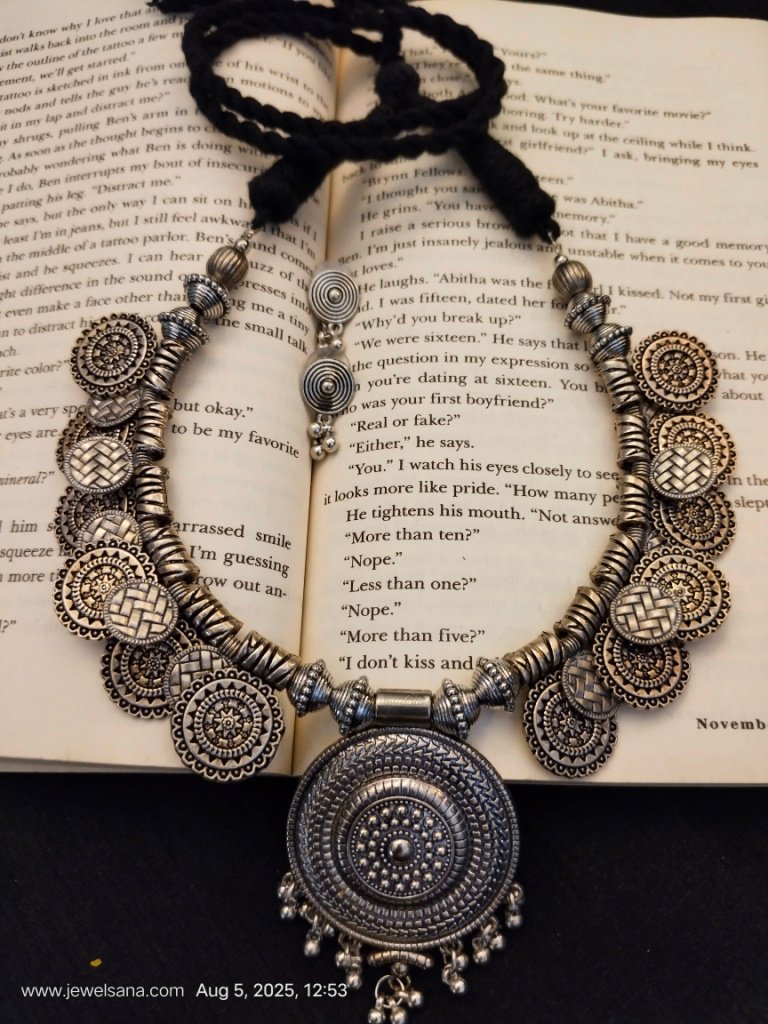 German Silver Oxidised Necklace Set
