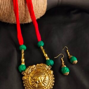 Antique Gold Goddess Oxidised Necklace Set