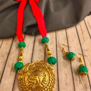 Antique Gold Goddess Oxidised Necklace Set