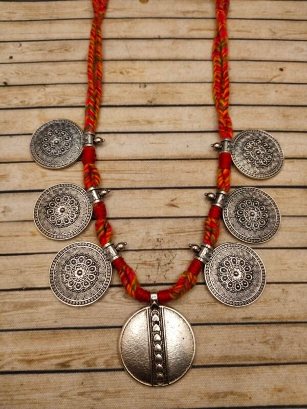 German Silver Oxidised Choker Necklace - Image 2