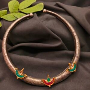 German Silver Oxidised Hasli Necklace
