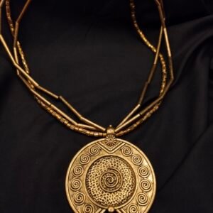 Antique Gold Oxidised Pendant Necklace