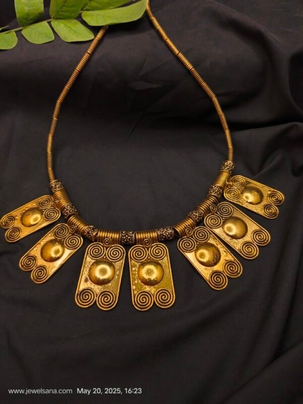 Antique Gold Oxidised Necklace