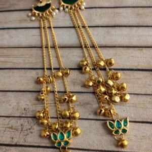 Kashmiri Earrings Long with Ghungroos