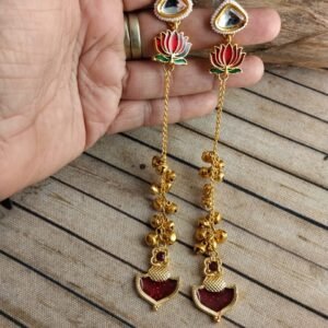Kashmiri Earrings Long with Ghungroos