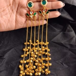 Kashmiri Earrings Long with Ghungroos