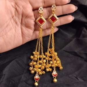 Kashmiri Earrings Long with Ghungroos
