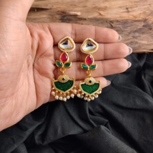 Kashmiri Earrings Long with Ghungroos