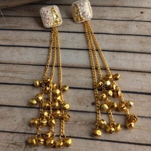 Kashmiri Earrings Long with Ghungroos