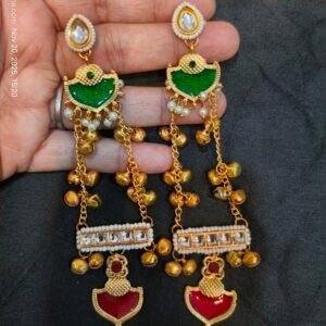 Kashmiri Earrings Long with Ghungroos