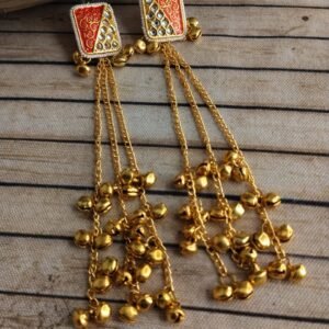 Kashmiri Earrings Long with Ghungroos