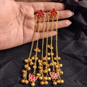 Kashmiri Earrings Long with Ghungroos