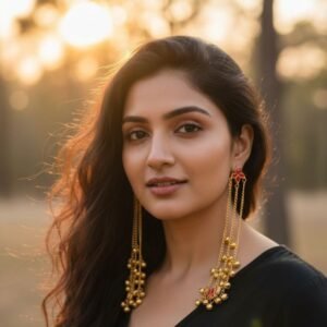 Kashmiri Earrings Long with Ghungroos