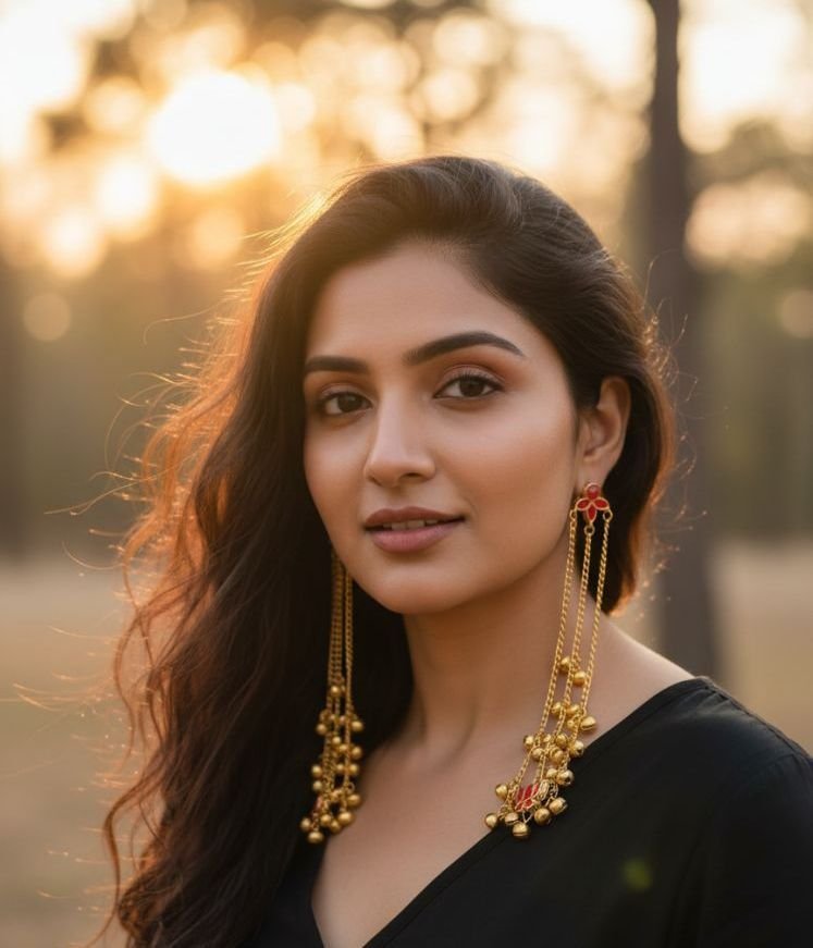 Kashmiri Earrings Long with Ghungroos