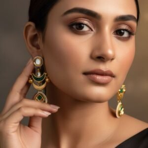 Kashmiri Earrings Long with Ghungroos