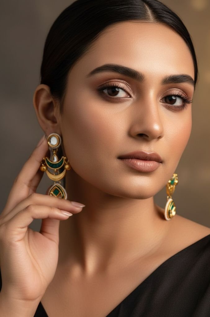 Kashmiri Earrings Long with Ghungroos