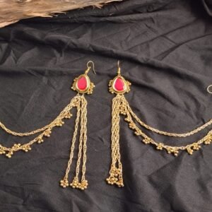Kashmiri Earrings Long with Ghungroos